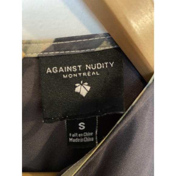 Against Nudity Sleeveless Flowing Gray and White Dress Womens Size Small - Picture 4 of 11